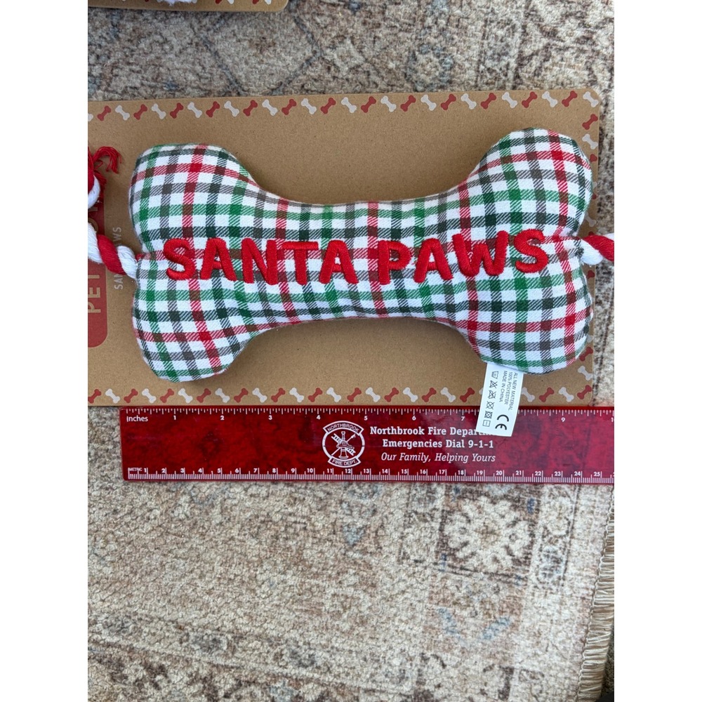 Winifred & Lily Christmas Dog Toy Set 2pk Santa Paws I've Been Good Bone Rope - Picture 5 of 5